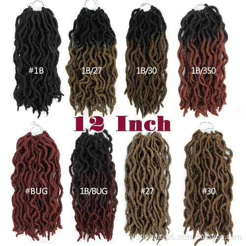 Crochet Hair Natural Curly Dreadlocks Hair 18" Black Dark Brown Crochet Braids ombre curly crochet hair